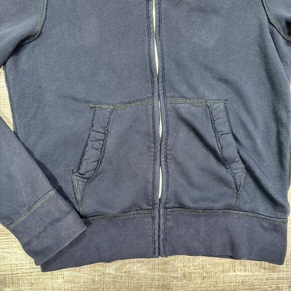 Vintage Y2K Abercrombie & Fitch Muscle Zip Up Navy Hoodie Men's Size Medium - Picture 4 of 9